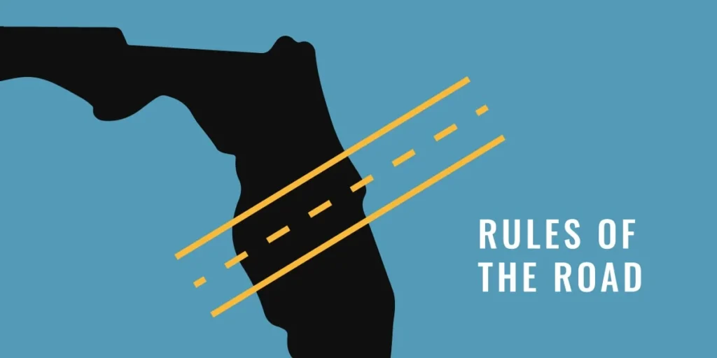 Florida road with traffic, illustrating the rules of the road